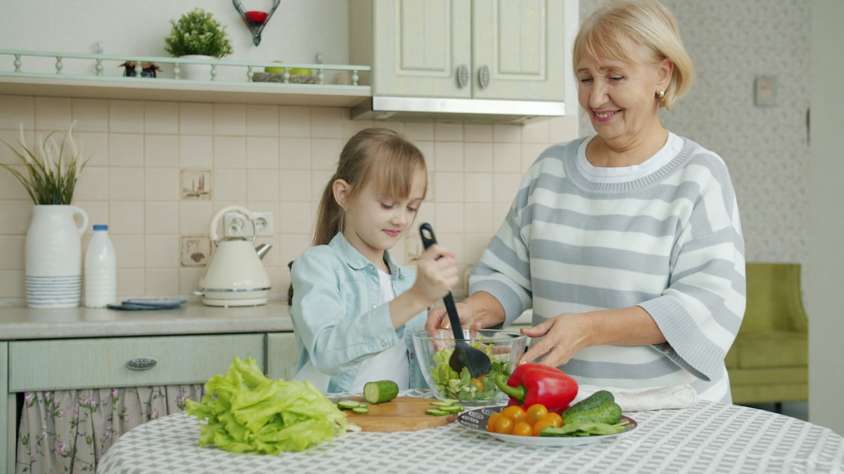 Senior women enjoying nutritious meal together